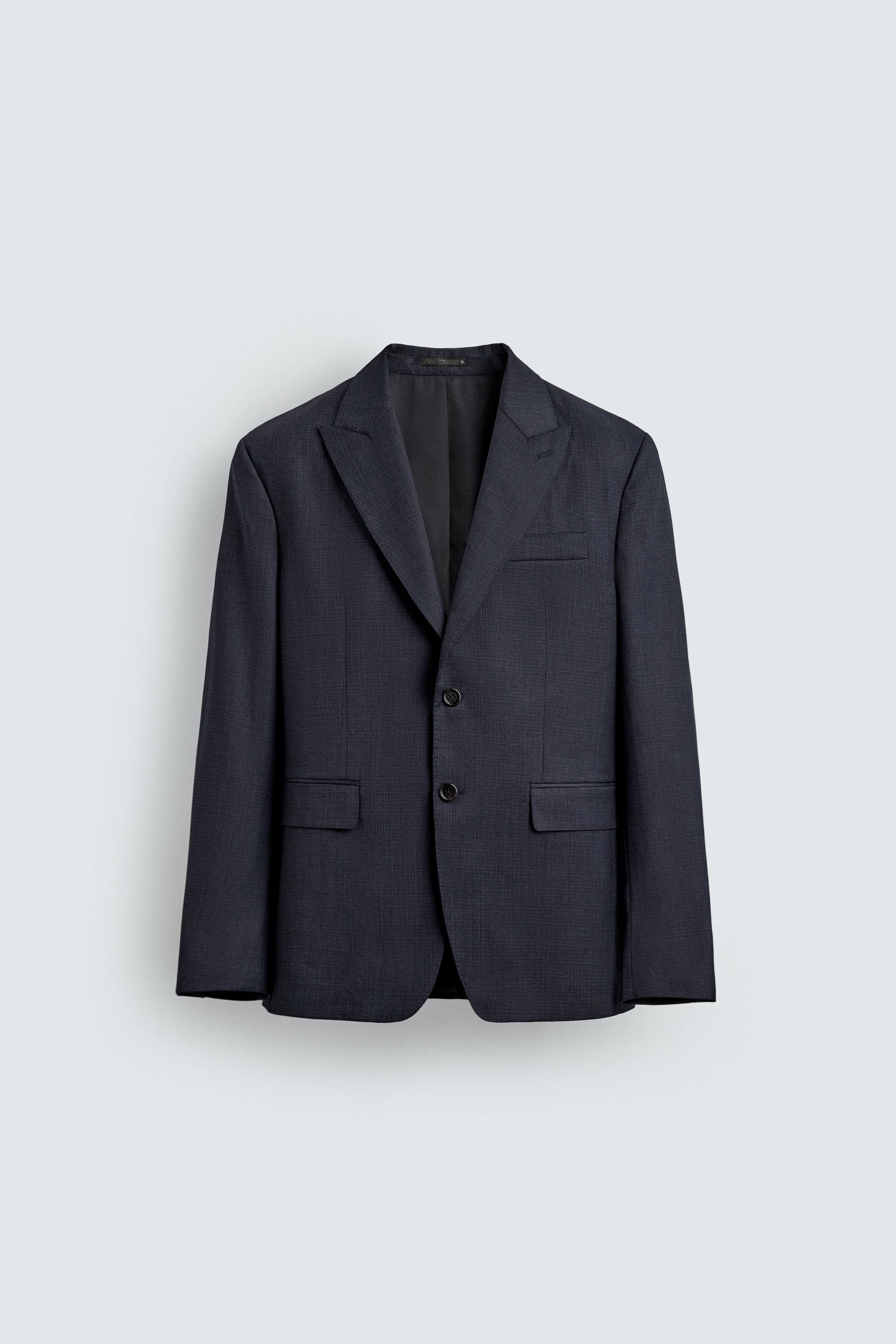 100% WOOL TEXTURED SUIT JACKET